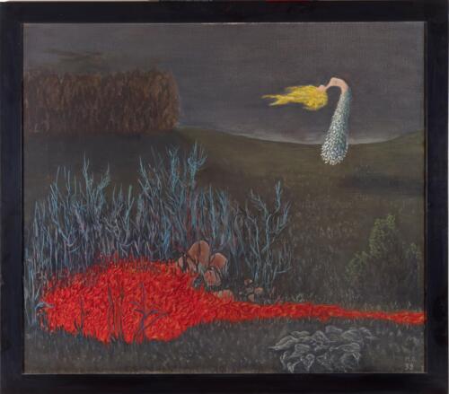 Meret Oppenheim, Phönix, 1939 Meret Oppenheim, Phönix, 1939, Öl auf Leinwand, 54 × 75 cm, Sammlung Charlotte und Martin A. Bühler, Foto: Courtesy Charlotte und Martin A. Bühler, © 2026, ProLitteris, Zurich.