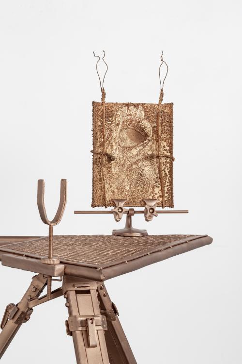 Electroplated copper plate with cast copper stand55 × 45 × 45 inLaurenz Foundation, Basel