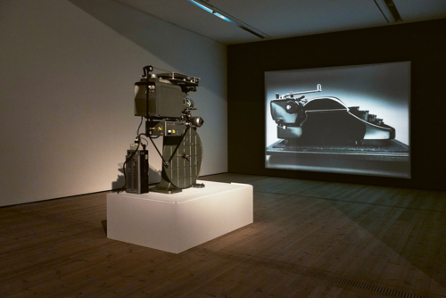 35mm film, color, silent, Cinemeccanica Victoria 8 film projector, 10:50 Min., Emanuel Hoffmann Foundation, gift of the president 2023, on permanent loan to the Öffentliche Kunstsammlung Basel, exhibition view BALTIC Centre for Contemporary Art, Gateshead, 2017, photo: John McKenzie, © Rodney Graham