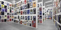 Schaulager® Münchenstein/Basel, Collection of the Emanuel Hoffmann Foundation, view of a storage space with a work of Paul Chan, Volumes, 2012, installation consisting of 1005 painted book covers (oil on fabric, paper and synthetic leather), Emanuel Hoffmann Foundation, Gift of the president 2012, on permanent loan to the Öffentliche Kunstsammlung Basel, © Paul Chan, photo: Tom Bisig, Basel